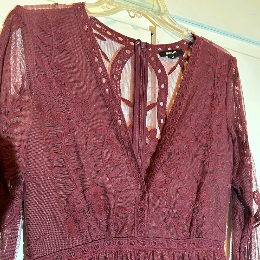 Wishlist Red Long Sleeve Bishop Gown - Picture 8 of 14